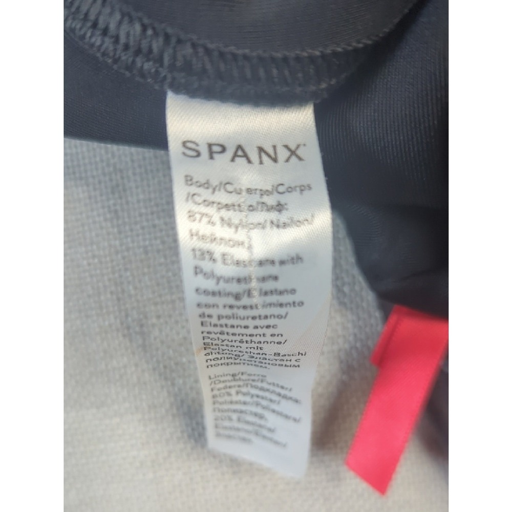SPANX Black Faux Leather Leggings Size M High Rise Shaping Sleek - Picture 6 of 7
